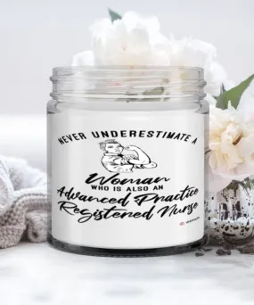 Advanced Practice Registered Nurse Candle Never Underestimate A Woman Who Is Also An APRN 9oz Vanilla Scented Candles Soy Wax