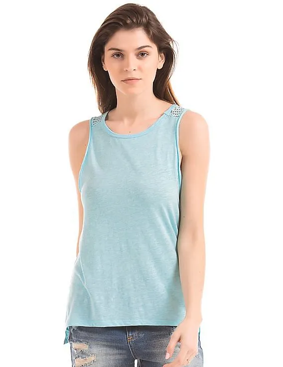 Aeropostale Lace Back Yoke Tank Top