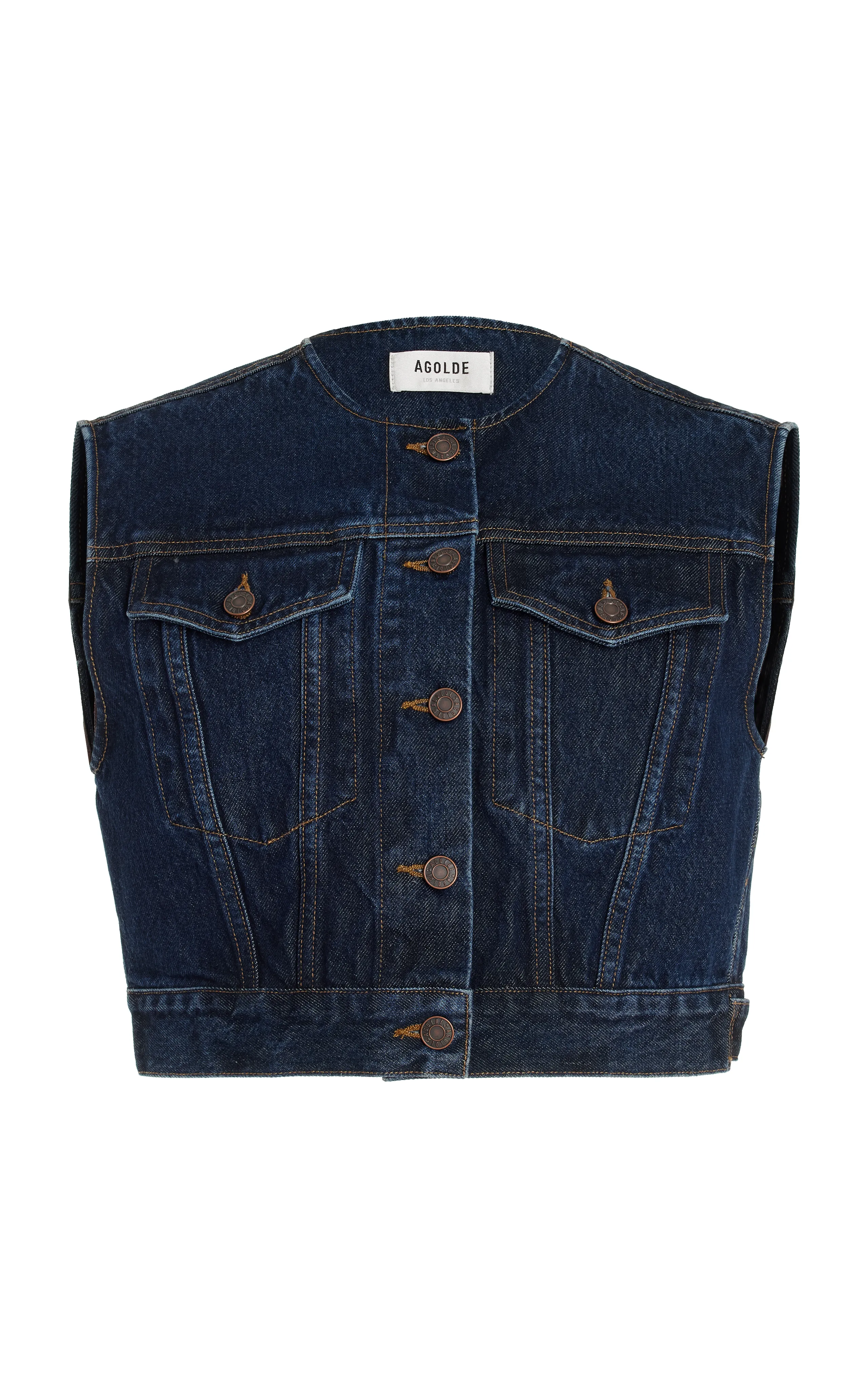 Agolde Leo Cropped Denim Vest