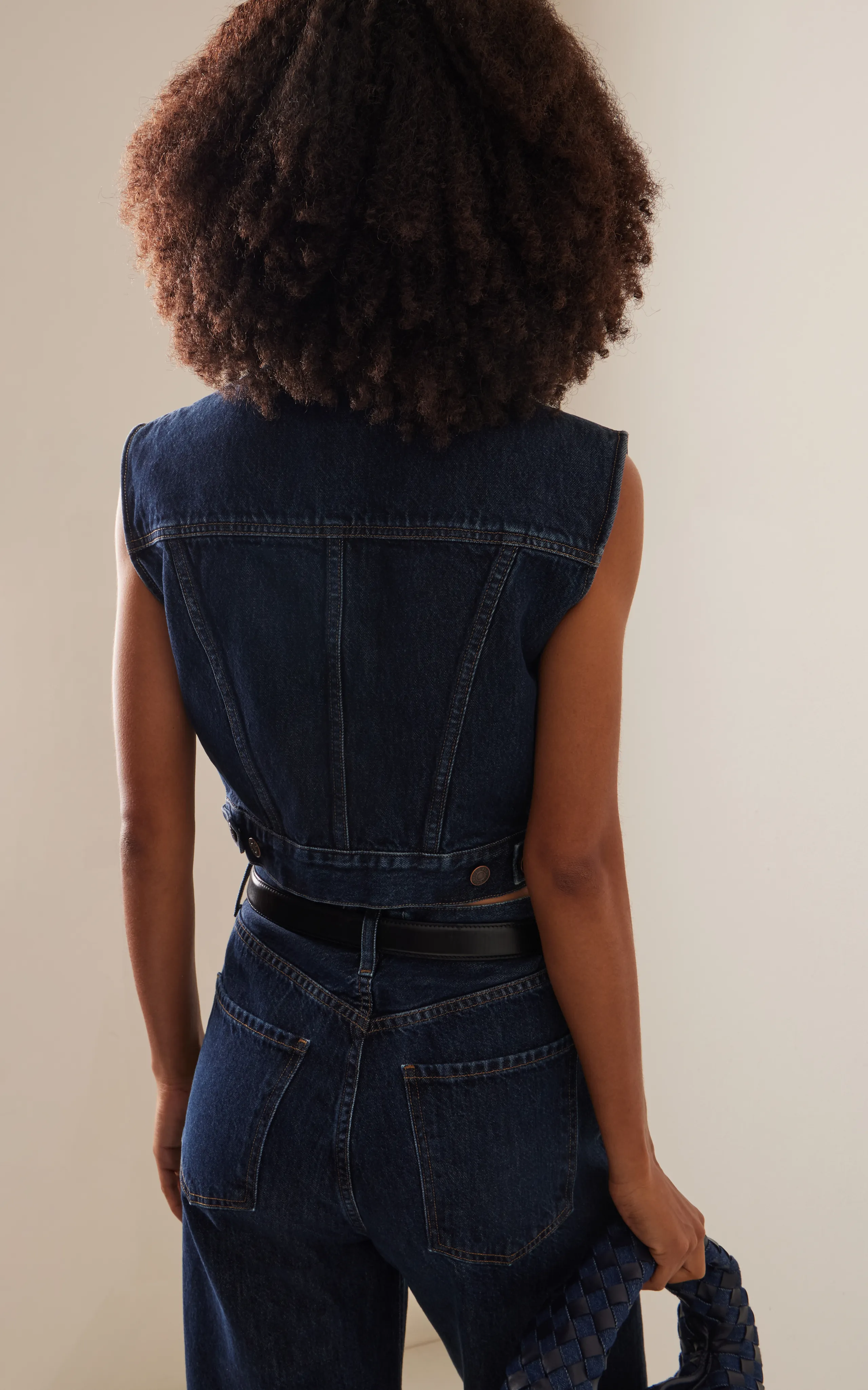 Agolde Leo Cropped Denim Vest