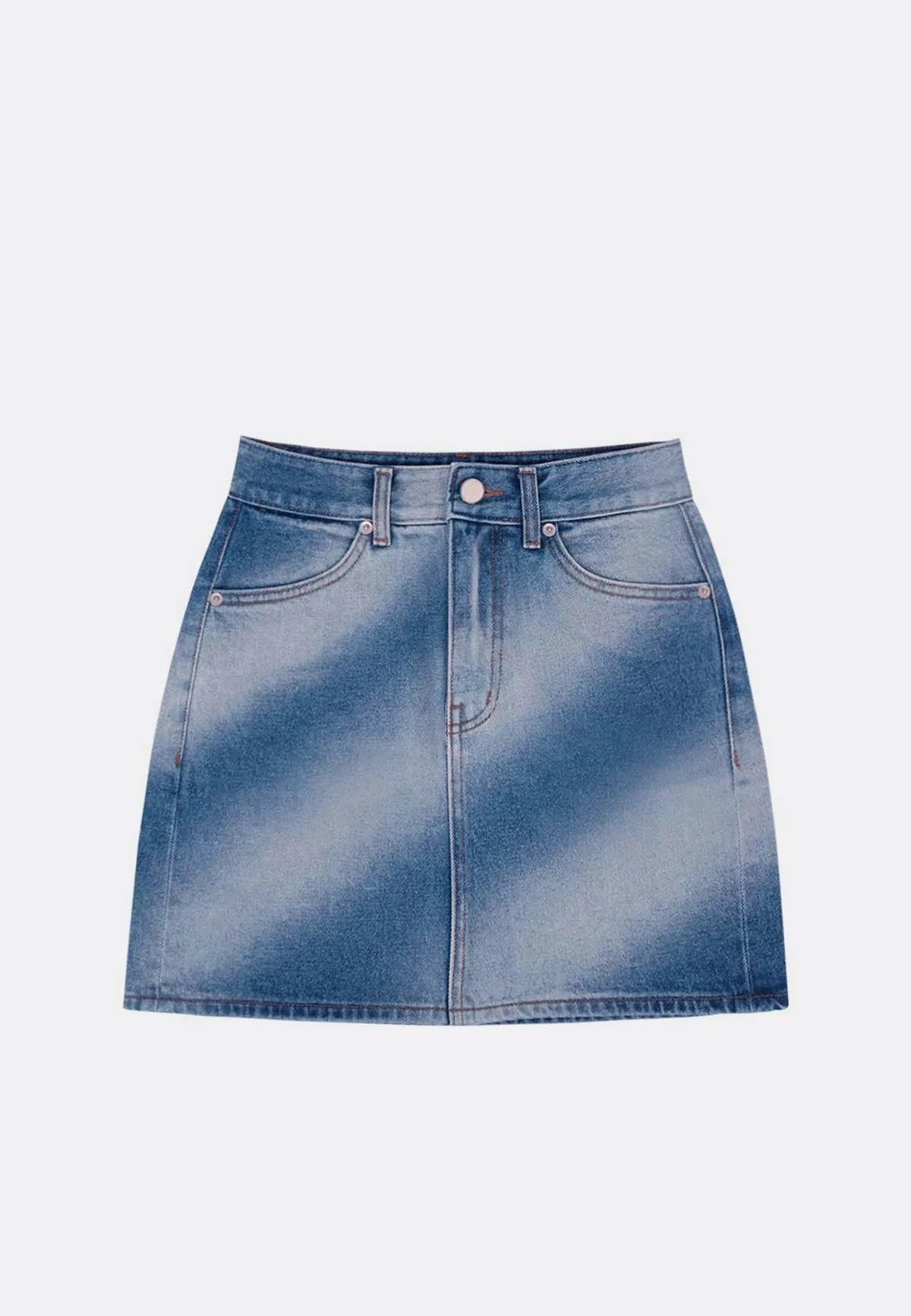 Air Brushed Denim Skirt - Blue