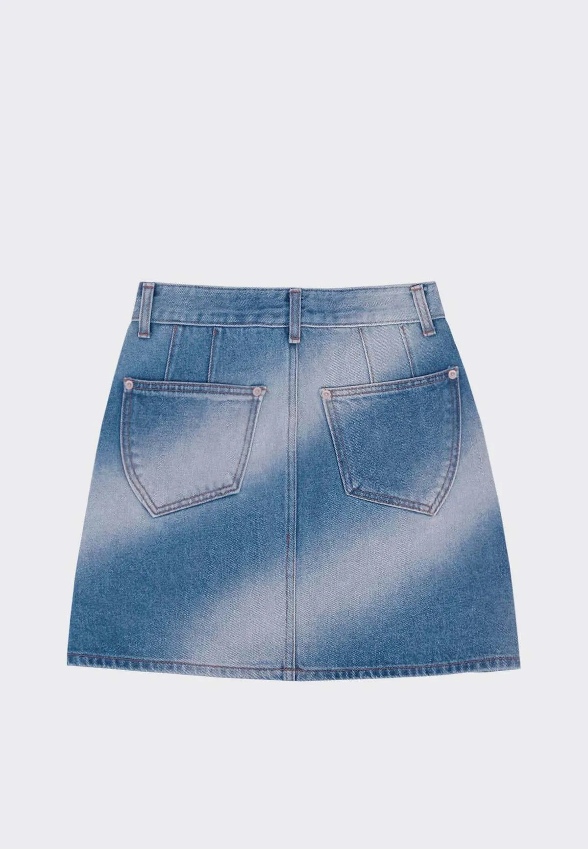 Air Brushed Denim Skirt - Blue