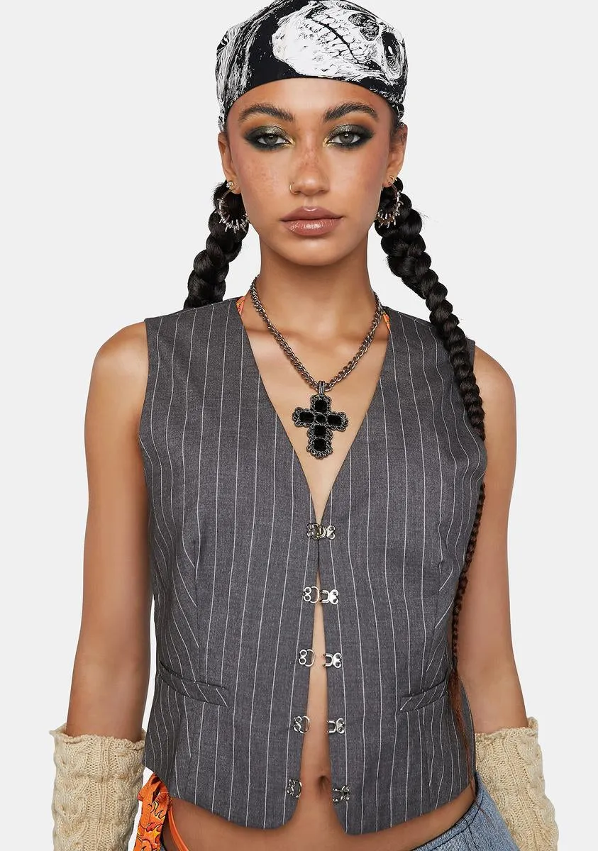 All Bossed Up Crop Vest-