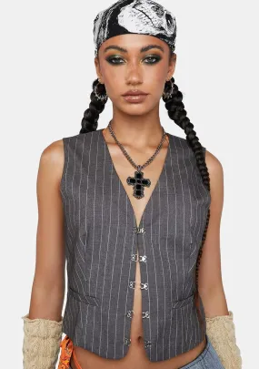 All Bossed Up Crop Vest-