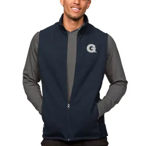 Antigua Georgetown Hoyas Heather Navy Course Full-Zip Vest