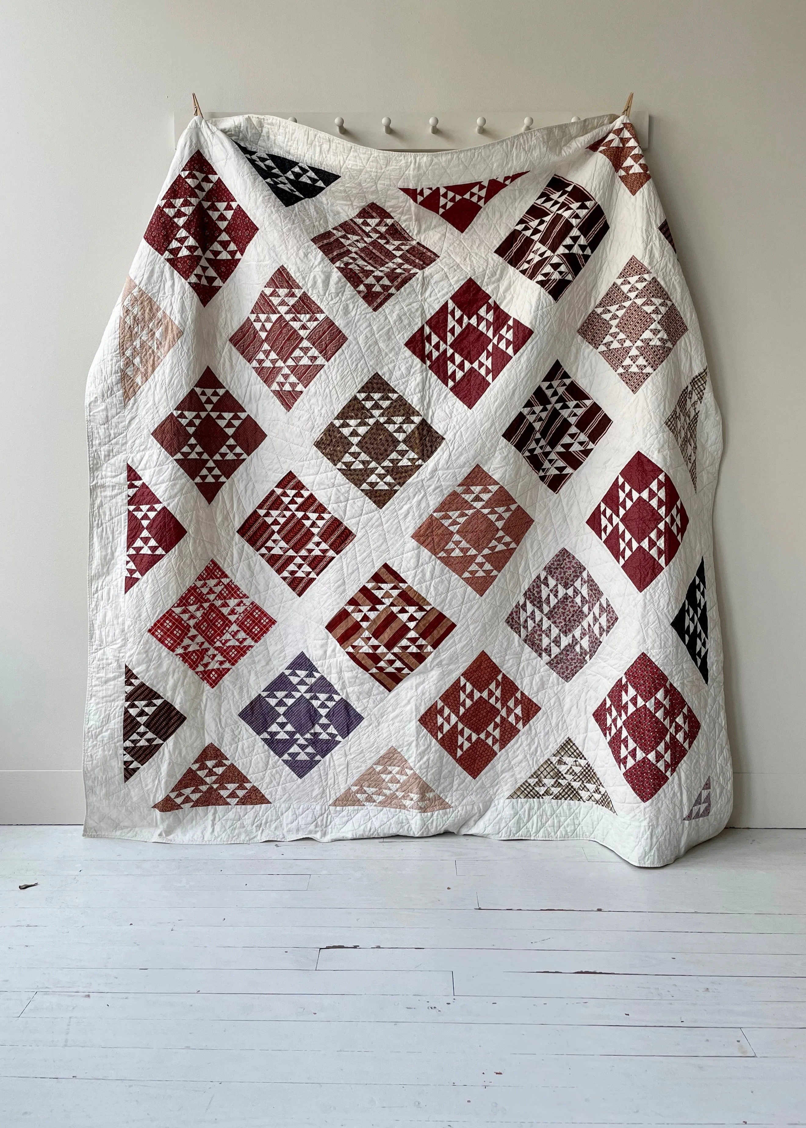 Antique 1870s-1890s Double Cross Quilt