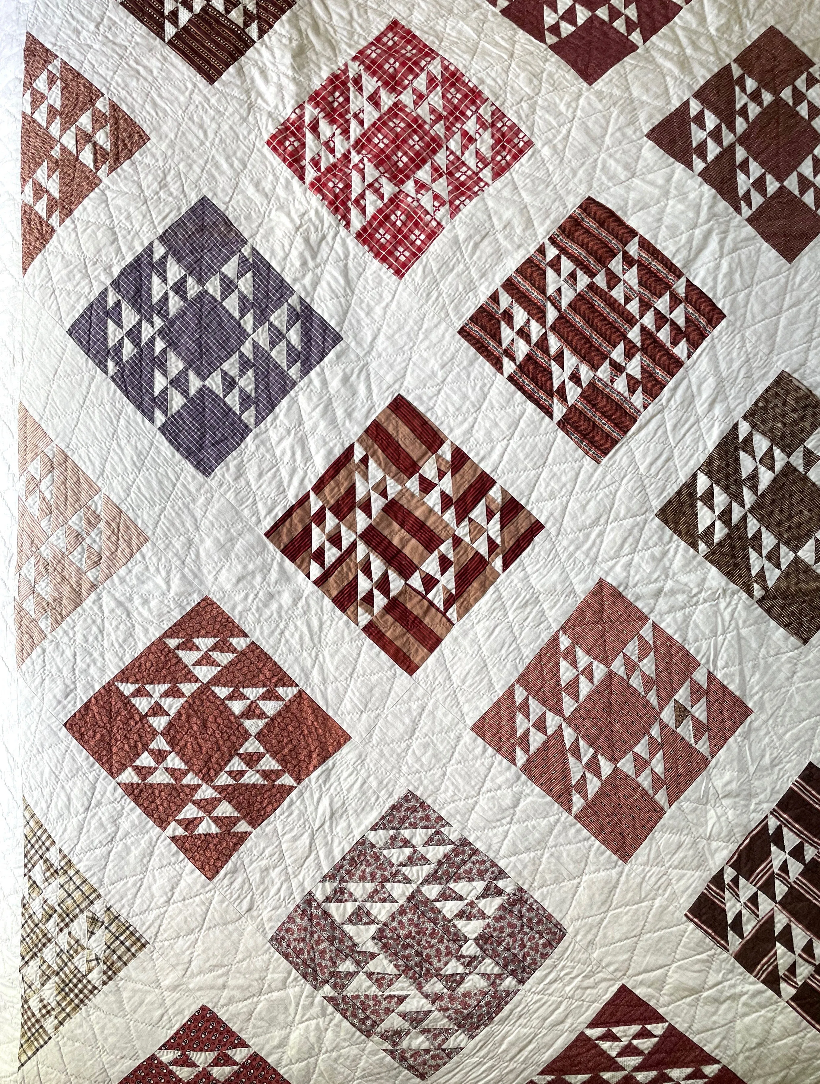 Antique 1870s-1890s Double Cross Quilt