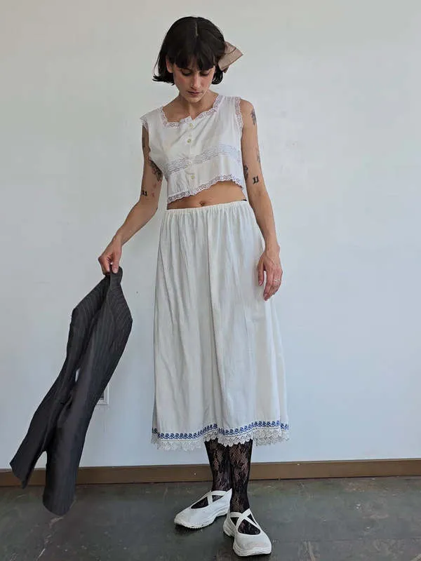 Antique Cotton Skirt - White