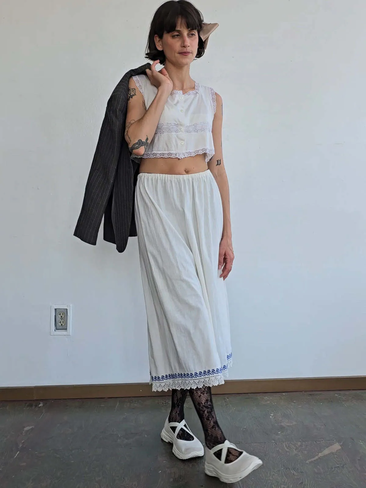 Antique Cotton Skirt - White