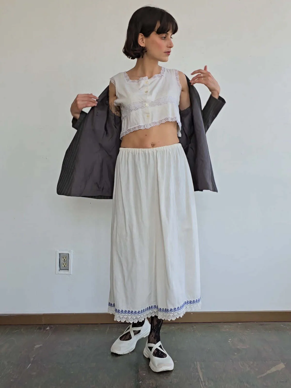 Antique Cotton Skirt - White