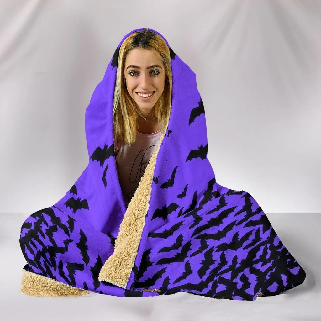 Bats of the Night Plush Lined Hooded Blanket