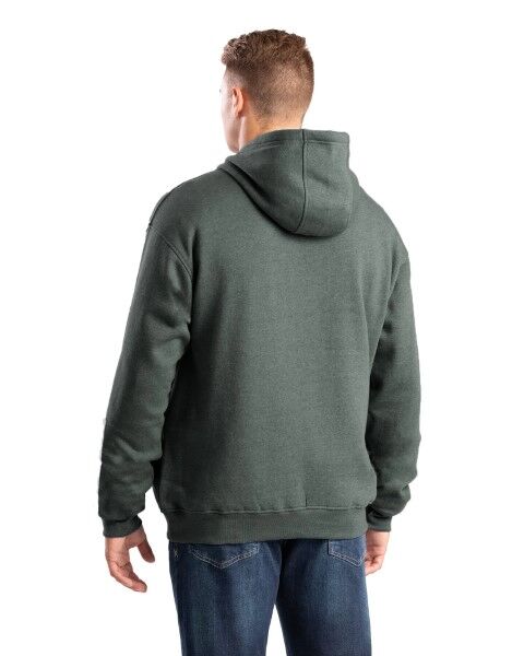 Berne Men's Zippered Pocket Hooded Pullover Sweatshirt in Graphite