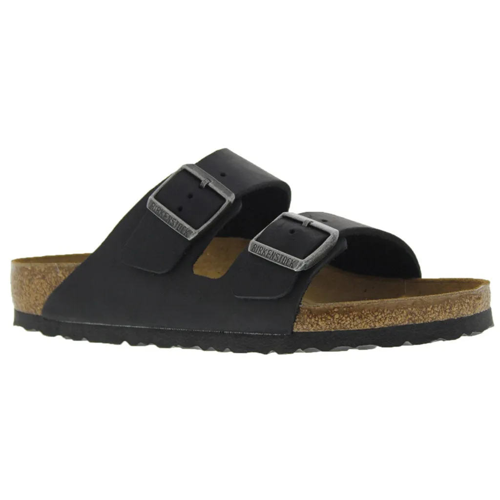 Birkenstock Arizona  Black Womens Open Back Waxy Leather Sandals - UK 5