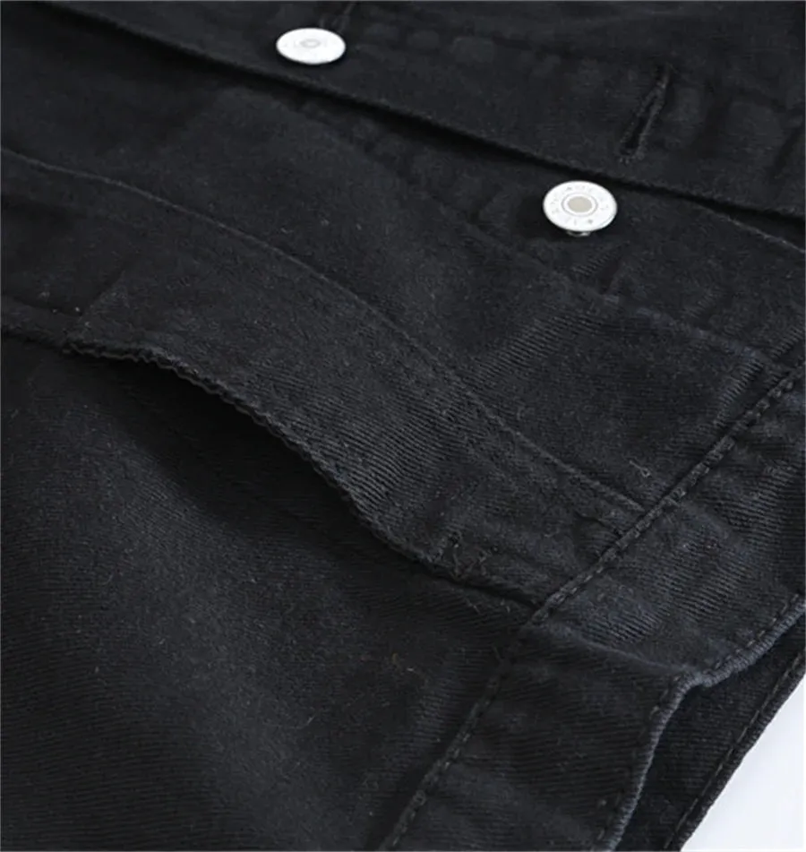 Black Denim Utility Vest