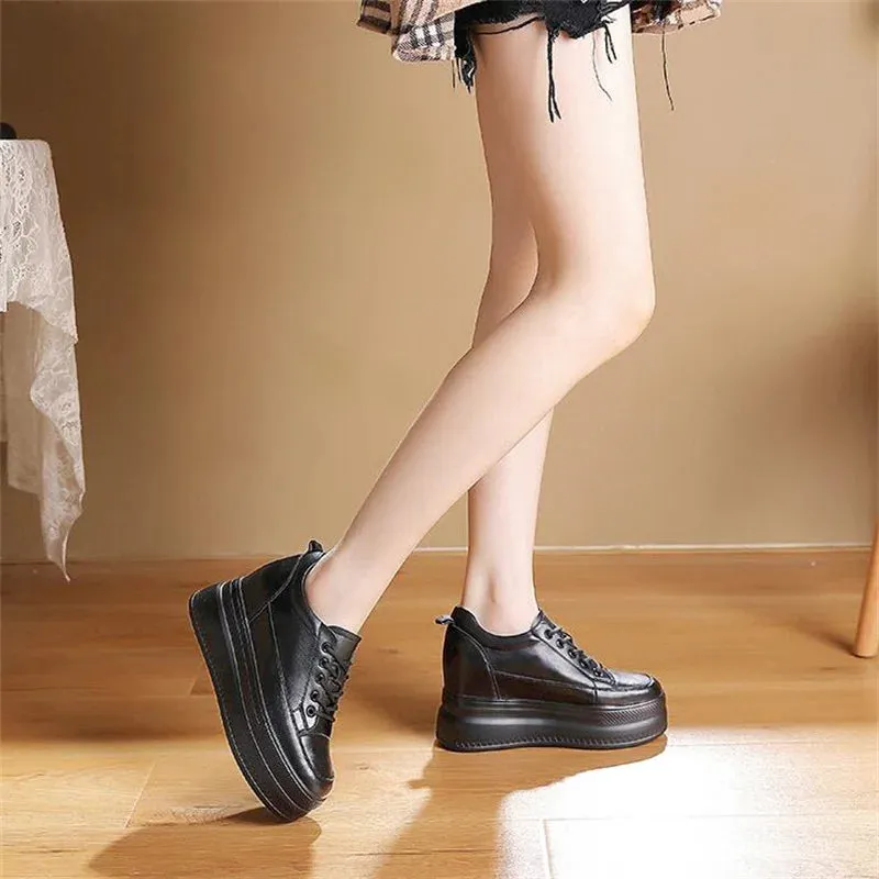 Black Platform Lace Up Sneakers