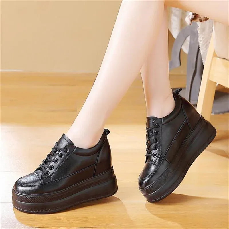 Black Platform Lace Up Sneakers