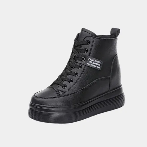 Black Platform Zipper Sneakers