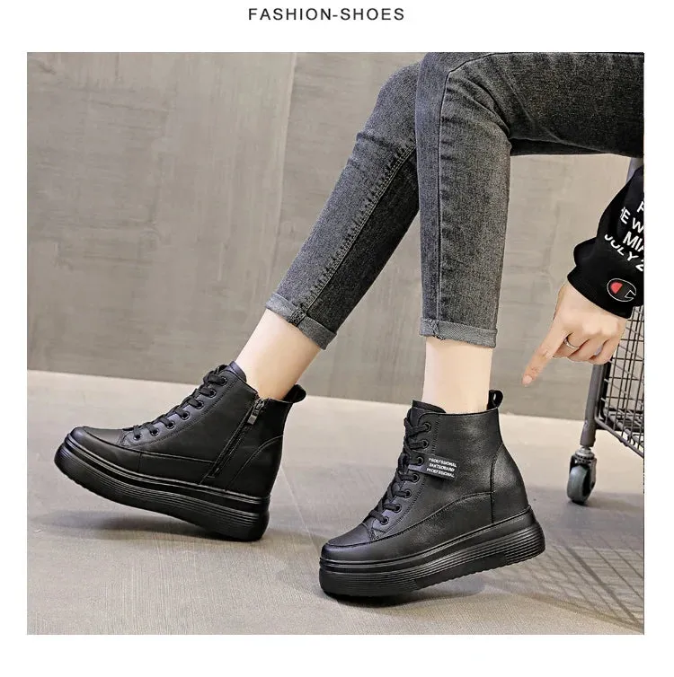 Black Platform Zipper Sneakers