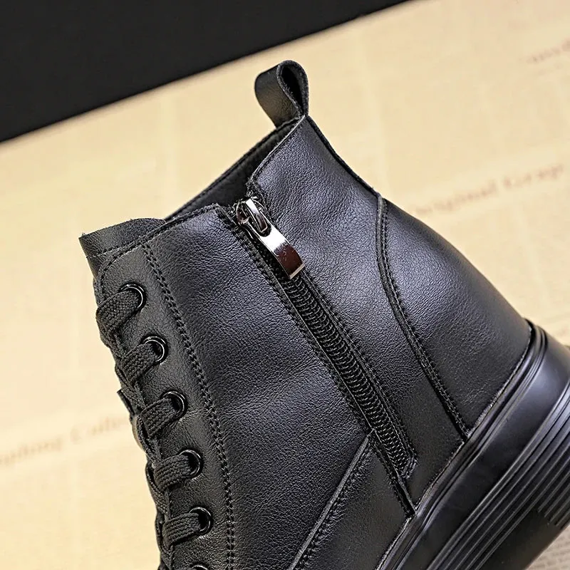 Black Platform Zipper Sneakers