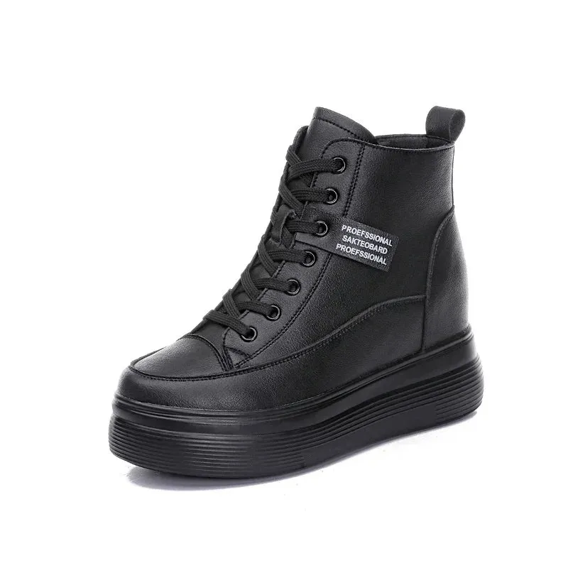 Black Platform Zipper Sneakers