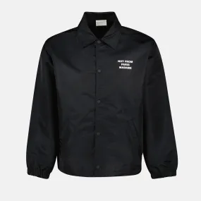 Black Slogan Windbreaker