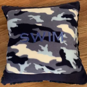 Blue Camo Swim PIllow