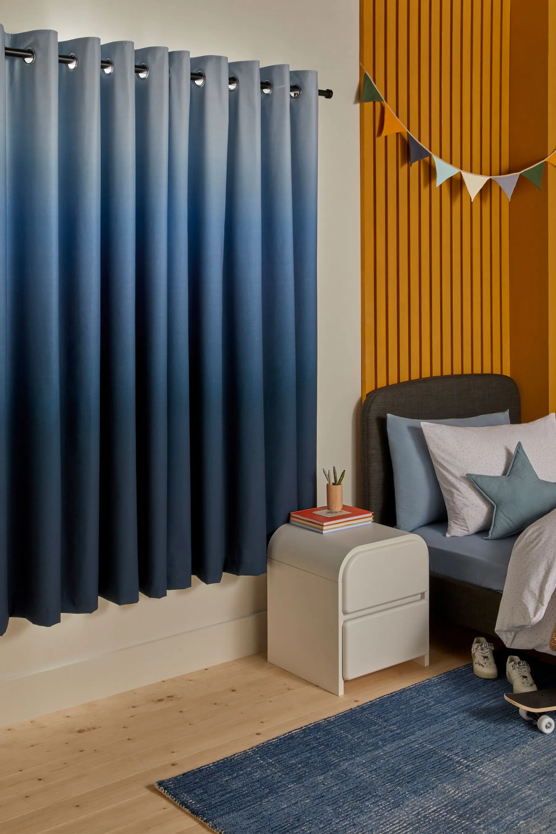 Blue Ombre Eyelet Blackout Curtains