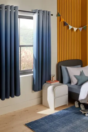 Blue Ombre Eyelet Blackout Curtains