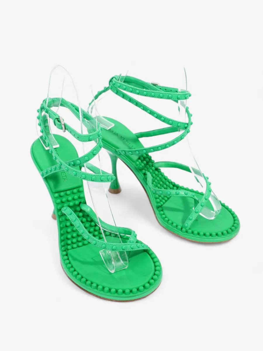 Bottega Veneta Lagoon Bubble Sandals 70 Green Leather EU 34 UK 1