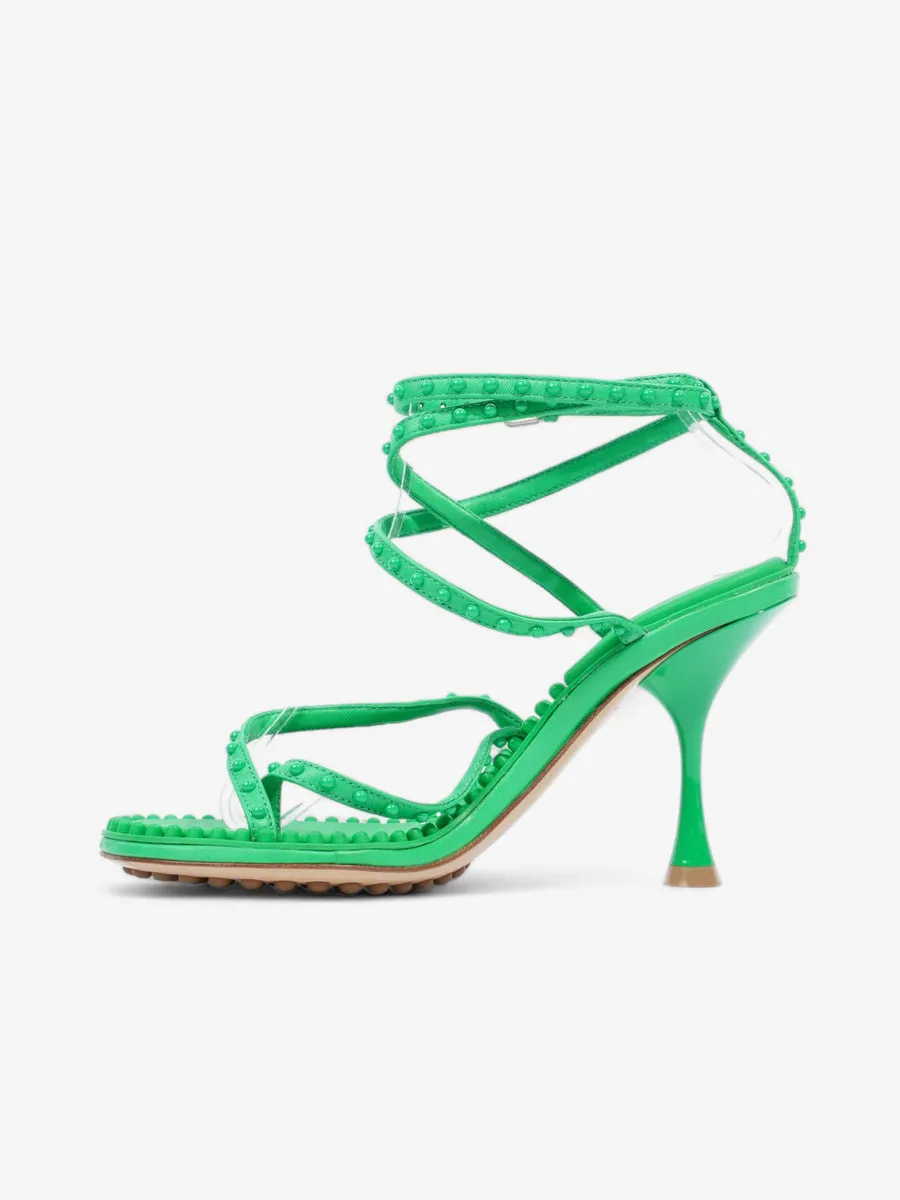 Bottega Veneta Lagoon Bubble Sandals 70 Green Leather EU 34 UK 1