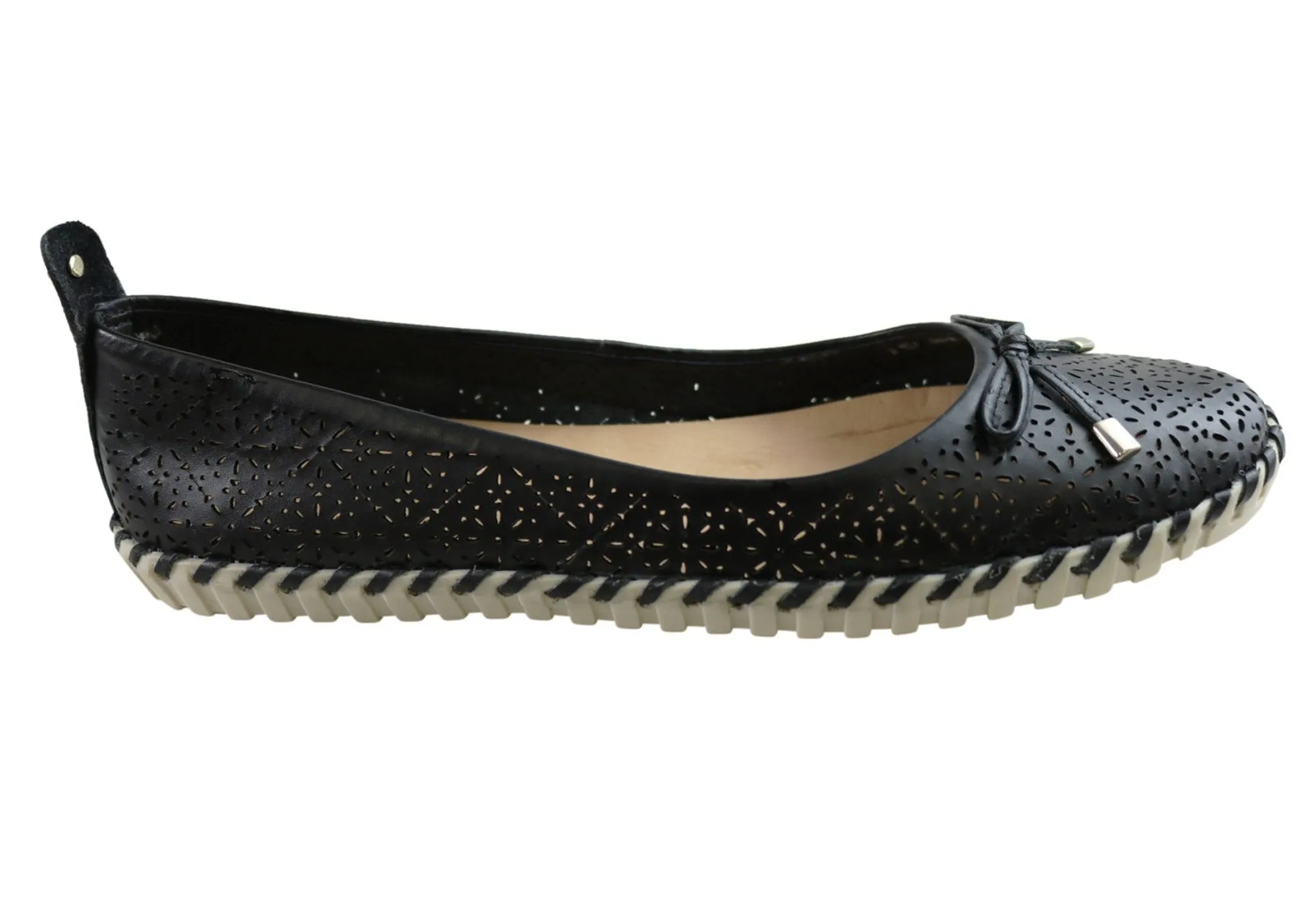 Bottero Hampshire Womens Comfort Leather Ballet Flats Made In Brazil