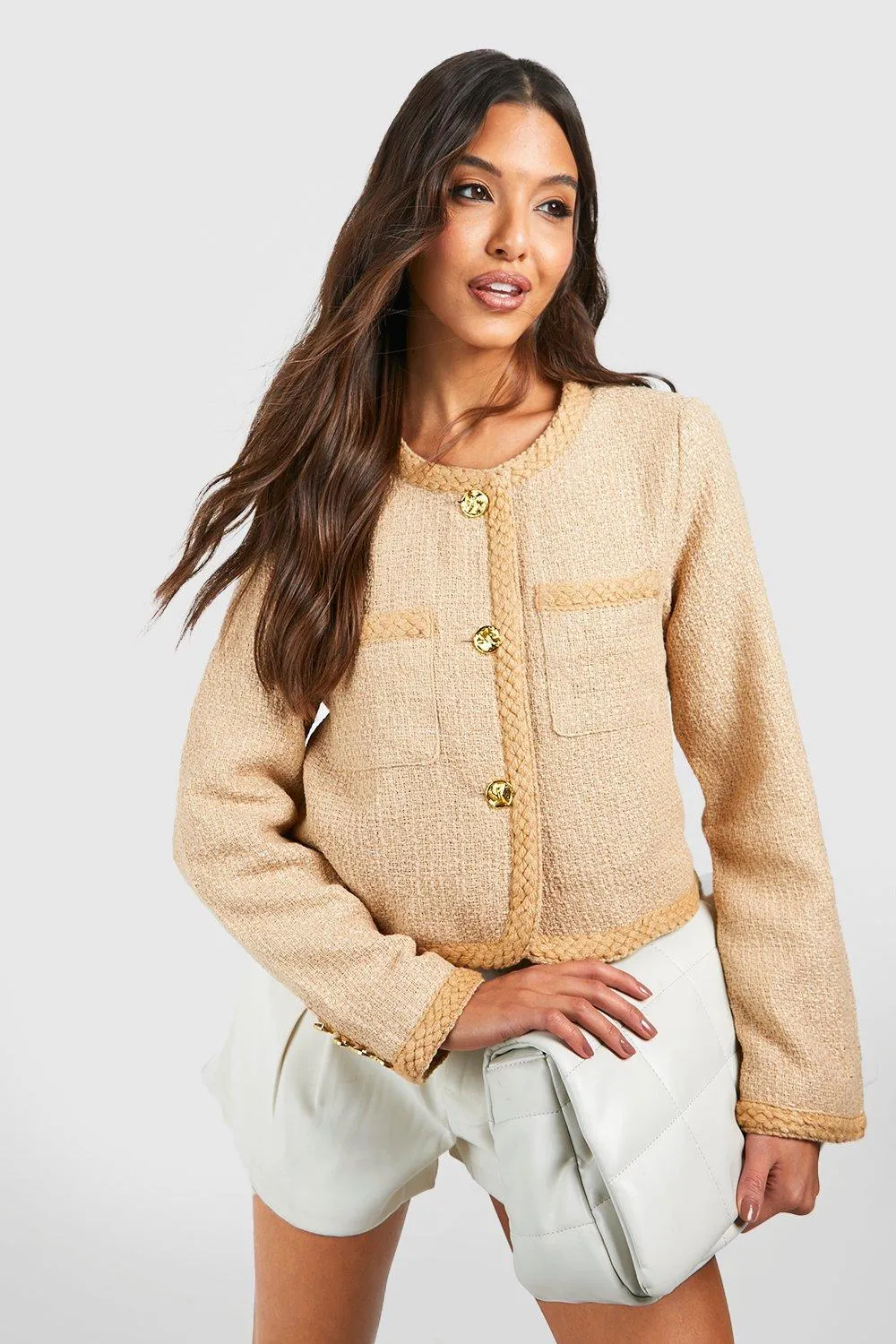 Boucle Button Detail Jacket