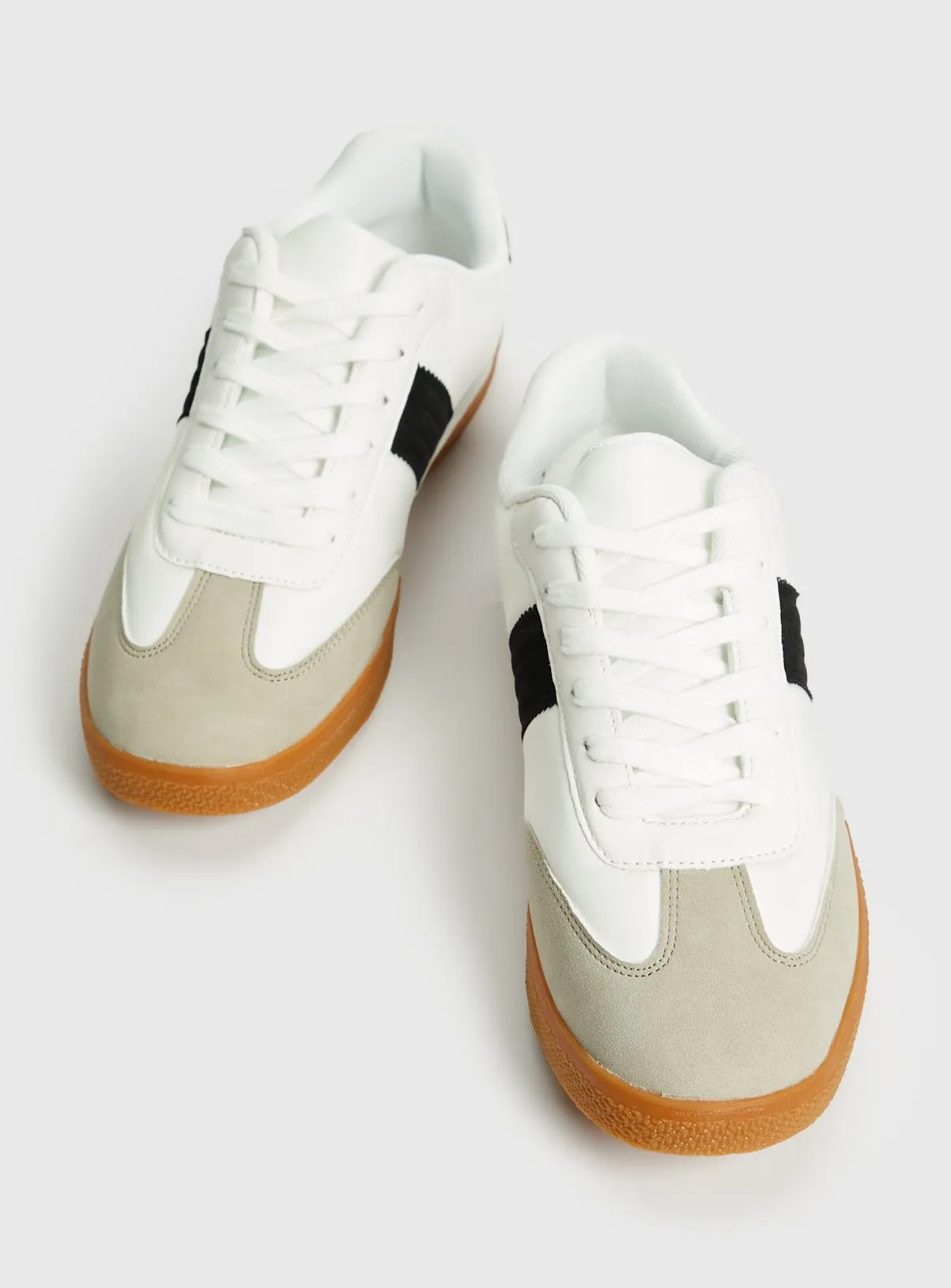 Buy White Retro Lace Up Low Trainers 5 | Trainers | Tu