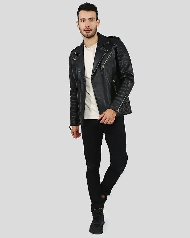 Byron Black Quilted Leather Jacket