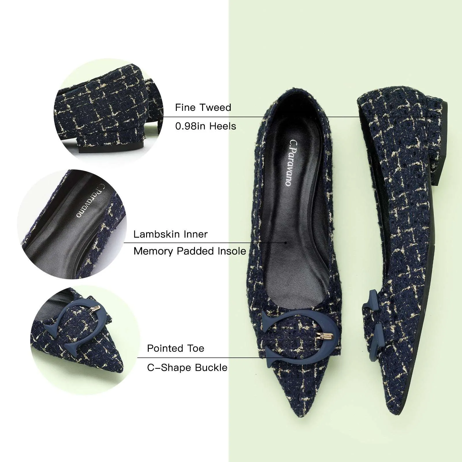 C Buckle Tweed Flats (Aida)