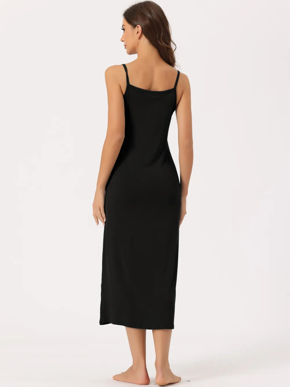 cheibear - Cami Tank Sleeveless Midi Sleepdress