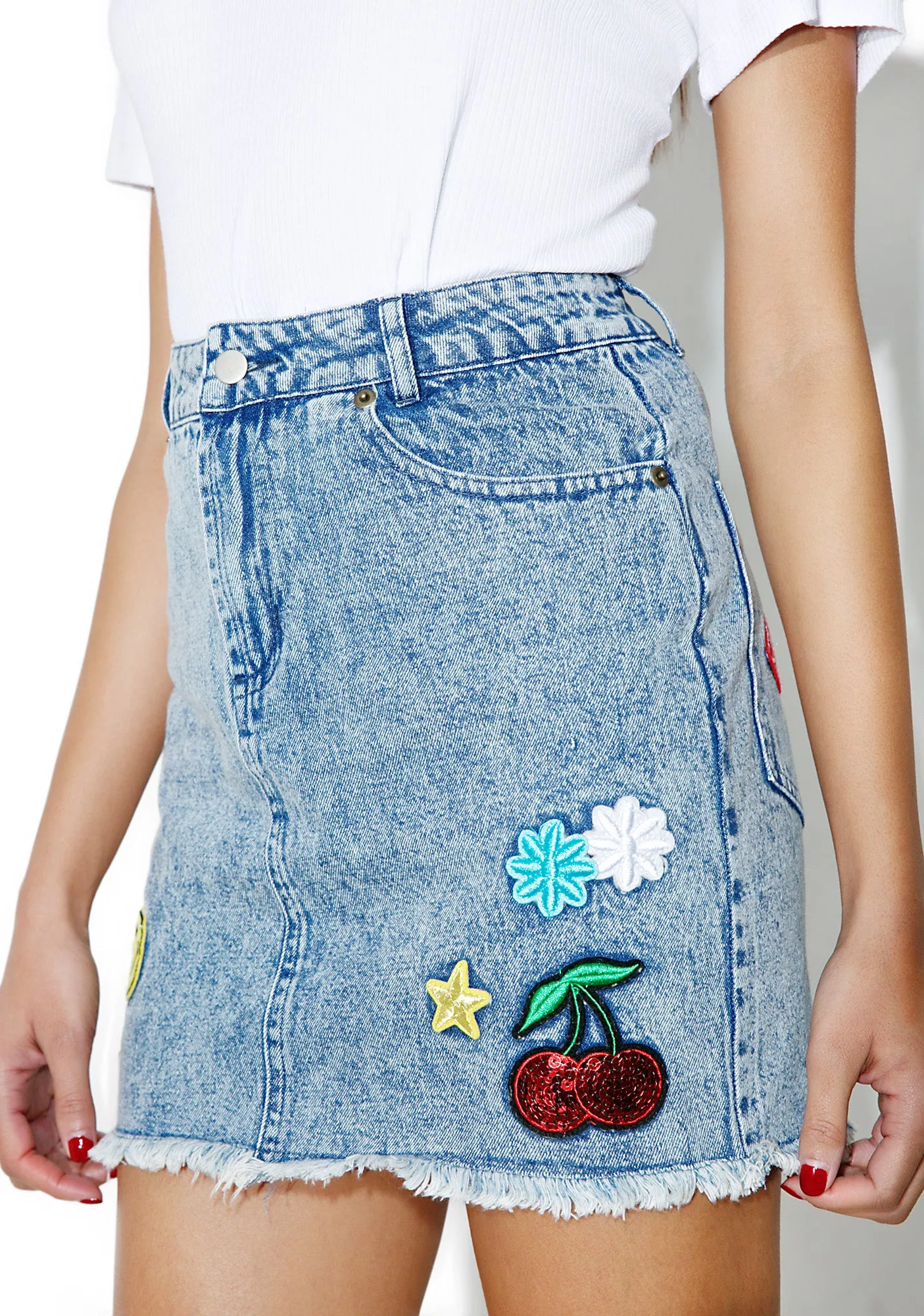 Cherry Bomb Patched Skirt-