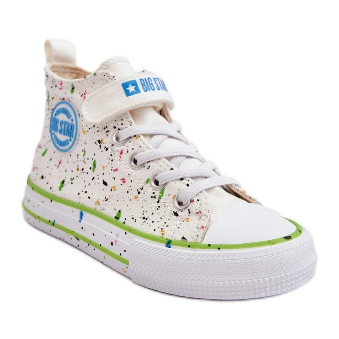 Children's Big Star Patterned Sneakers LL374049 White