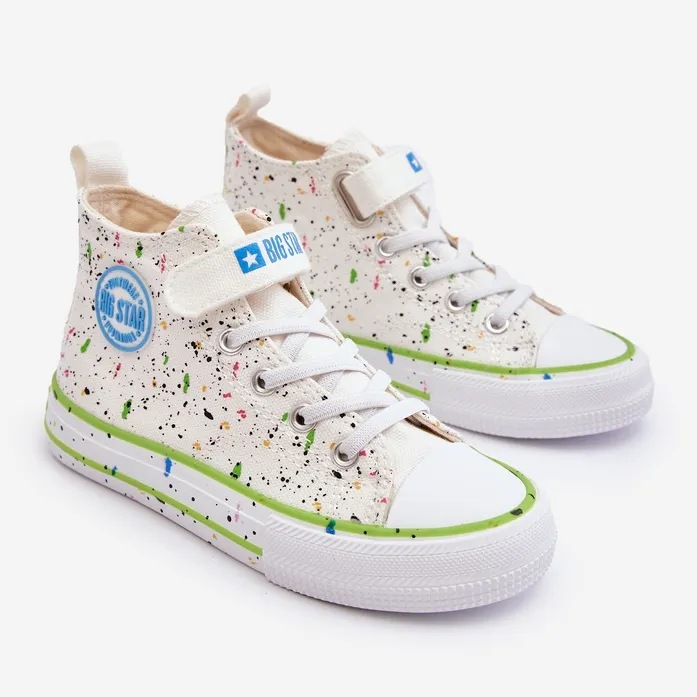 Children's Big Star Patterned Sneakers LL374049 White