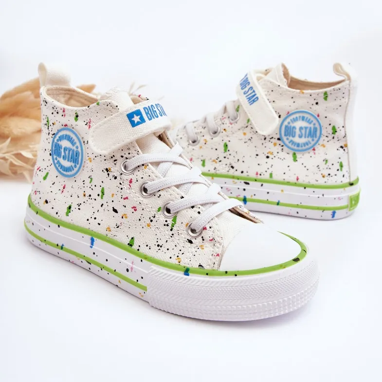 Children's Big Star Patterned Sneakers LL374049 White