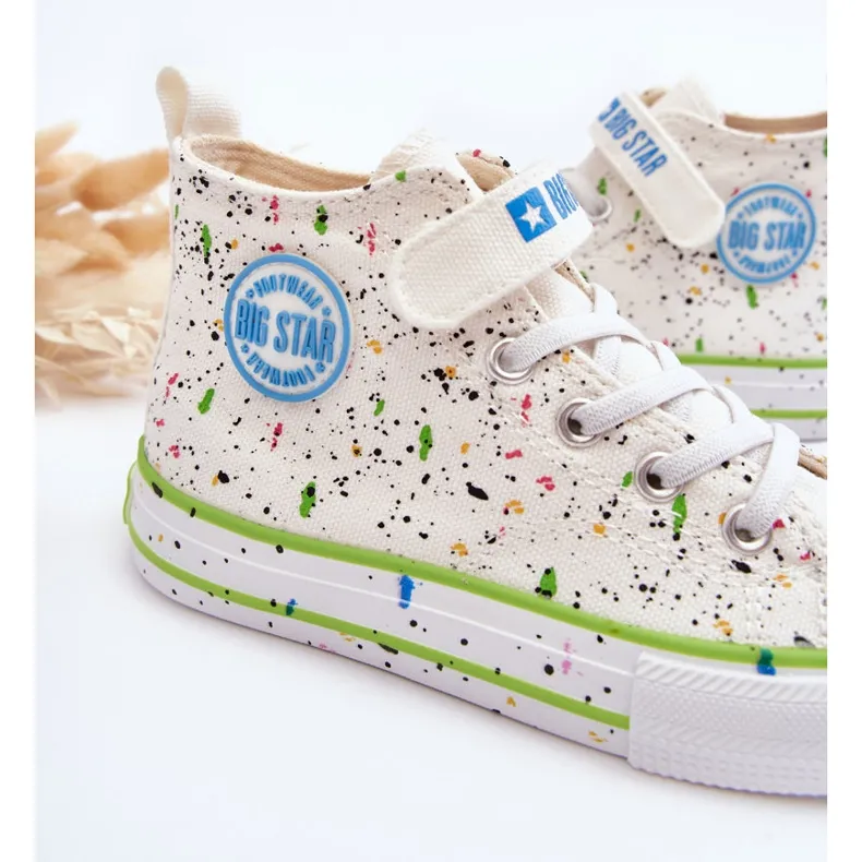 Children's Big Star Patterned Sneakers LL374049 White