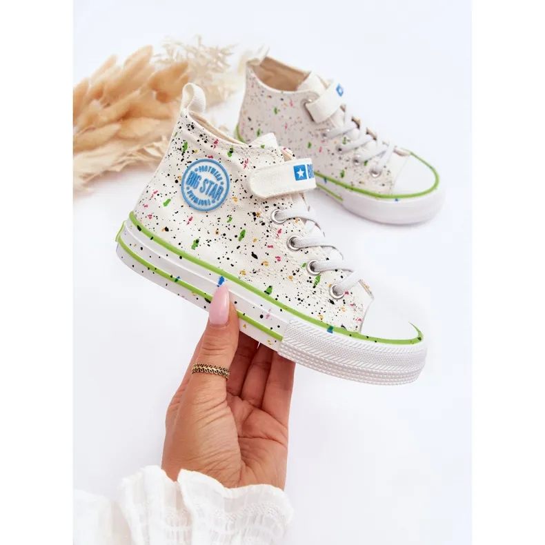 Children's Big Star Patterned Sneakers LL374049 White