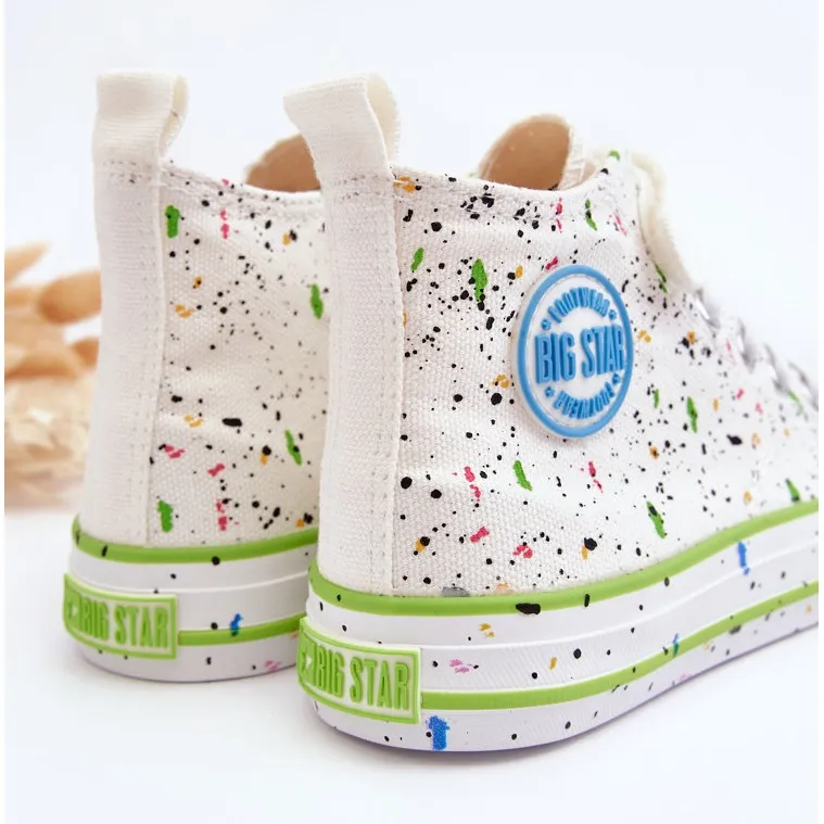 Children's Big Star Patterned Sneakers LL374049 White