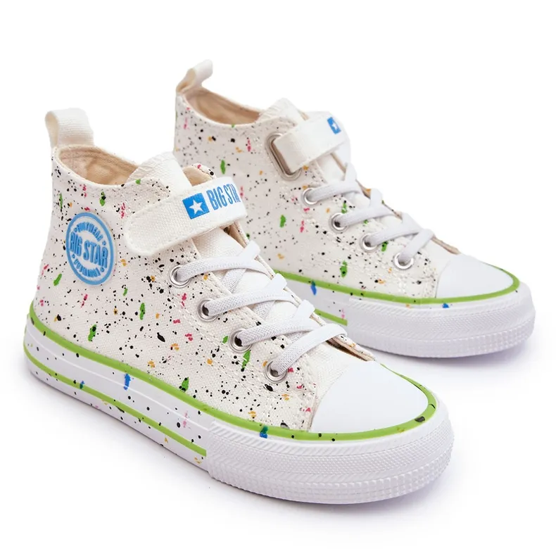 Children's Big Star Patterned Sneakers LL374049 White