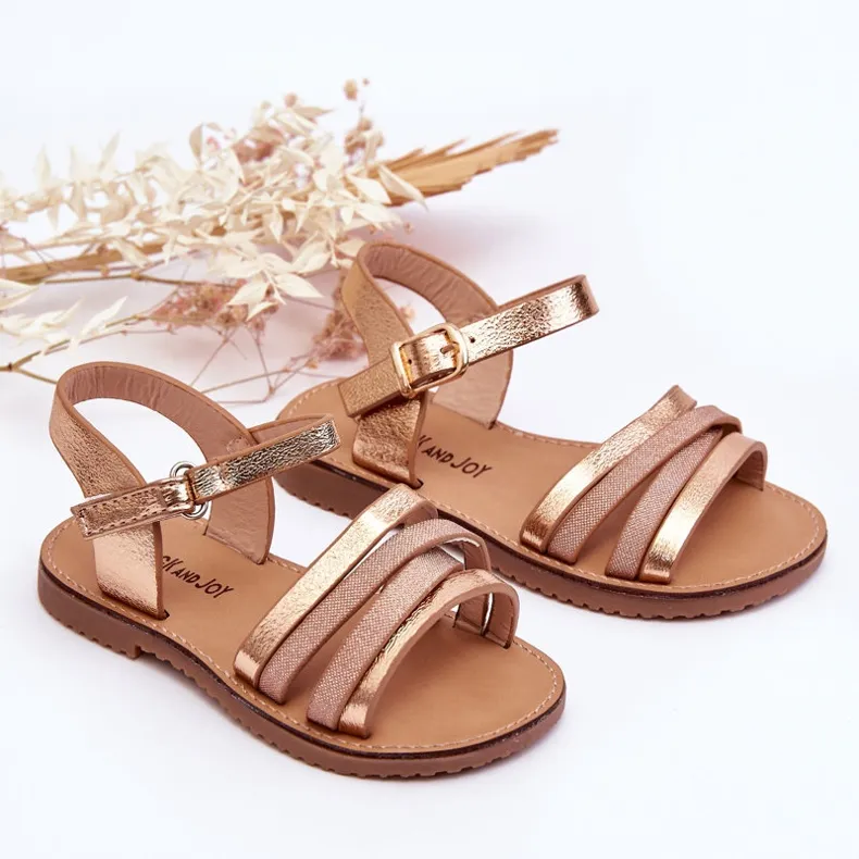 Children's Sandals With Straps Rose Gold Isla golden