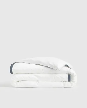 Classic Organic Percale Border Duvet Cover