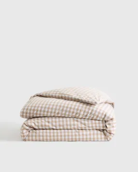 Classic Organic Percale Gingham Duvet Cover