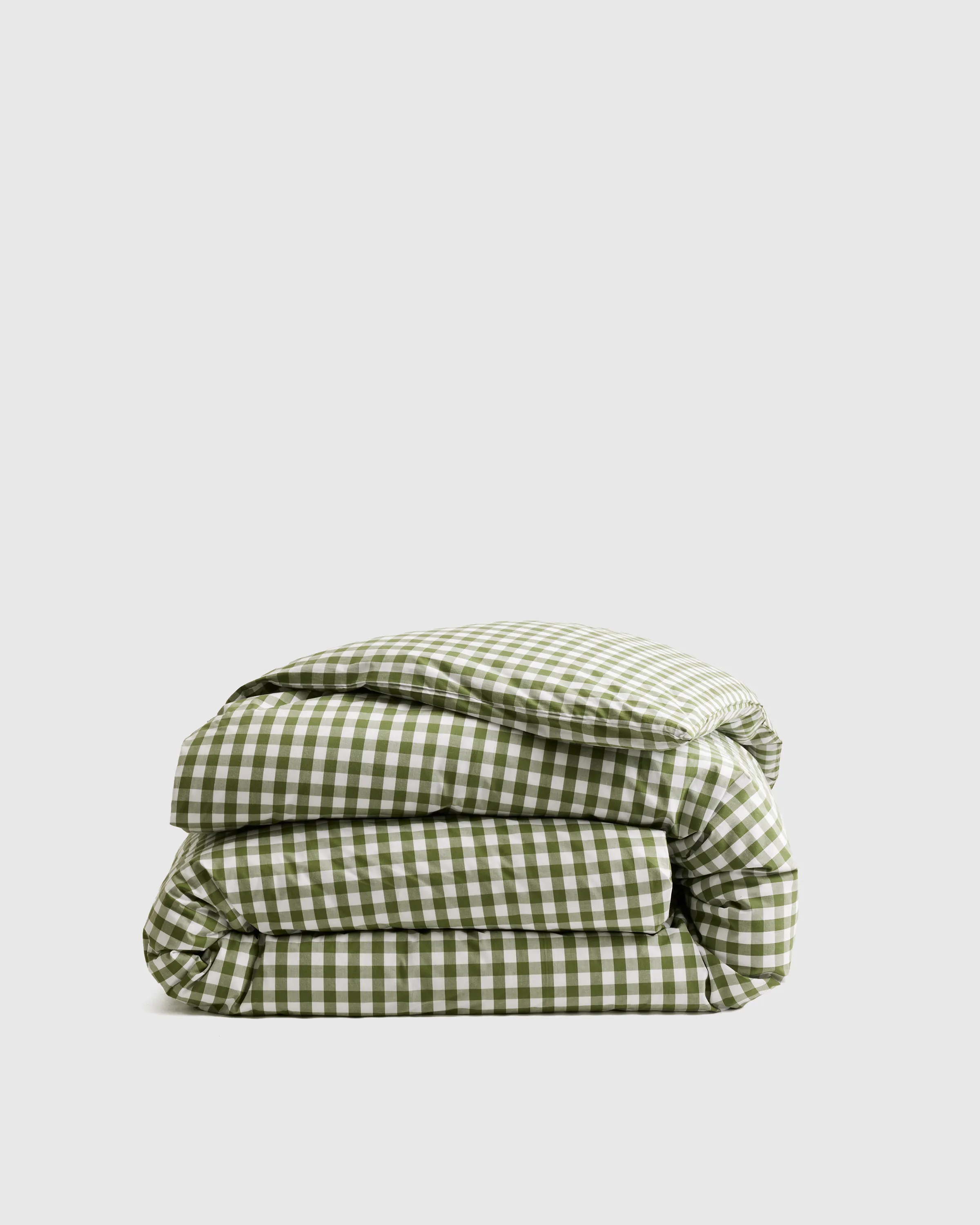 Classic Organic Percale Gingham Duvet Cover