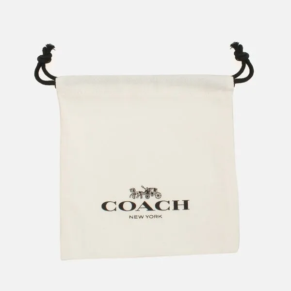 Coach Logo Quilt Gold-Tone Huggie Earrings