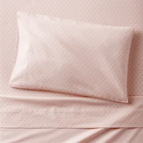 Crate&Barrel Cozy Cloud Modern Star Elegant Pink Washed Organic Cotton Toddler Sheet Set